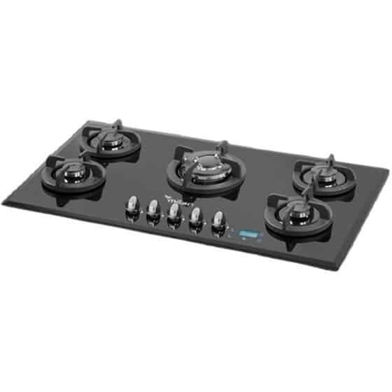اجاق گاز میلان مدل G83T پنج شعله شیشه ای تایمر دار