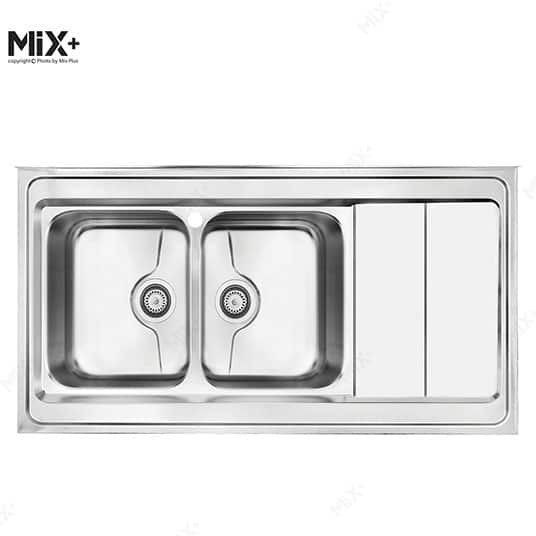 سینک ظرفشویی میکس پلاس مدل 9062P روکار دو لگن