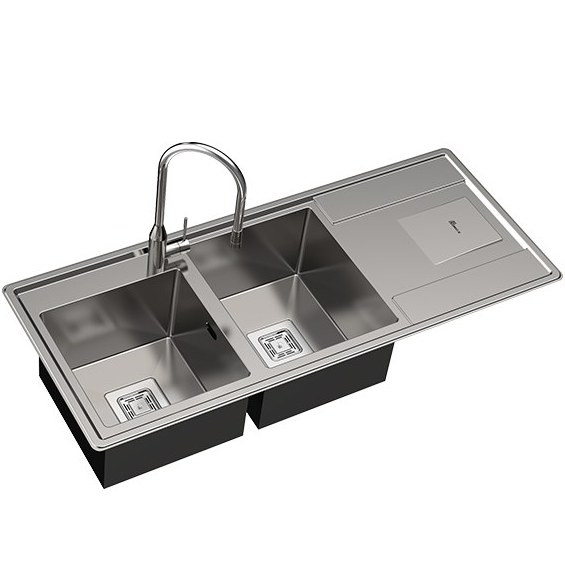 سینک ظرفشویی توکار بیمکث مدل BS741 دو لگن