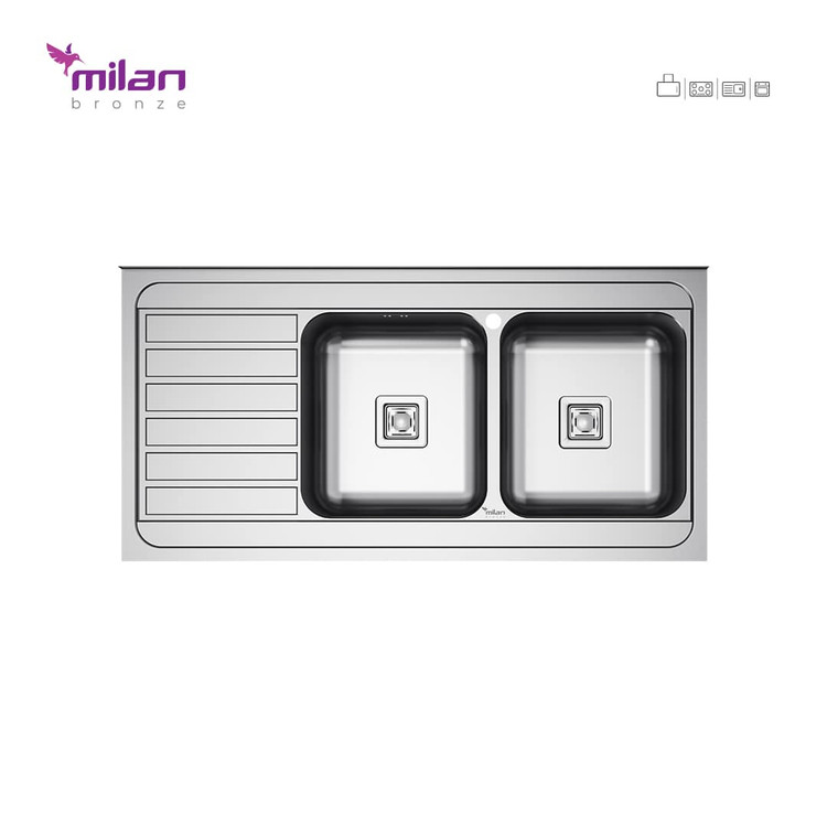 سینک ظرفشویی استیل میلان برنز مدل 5015