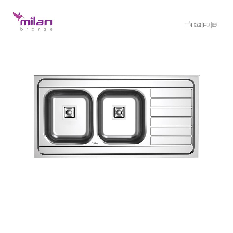 سینک ظرفشویی استیل میلان برنز مدل 1015