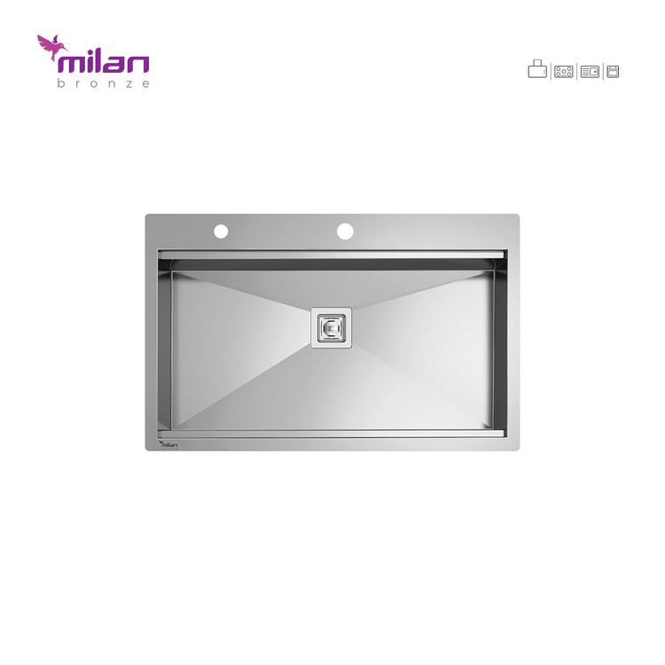 سینک 4075 توکار استیل میلان