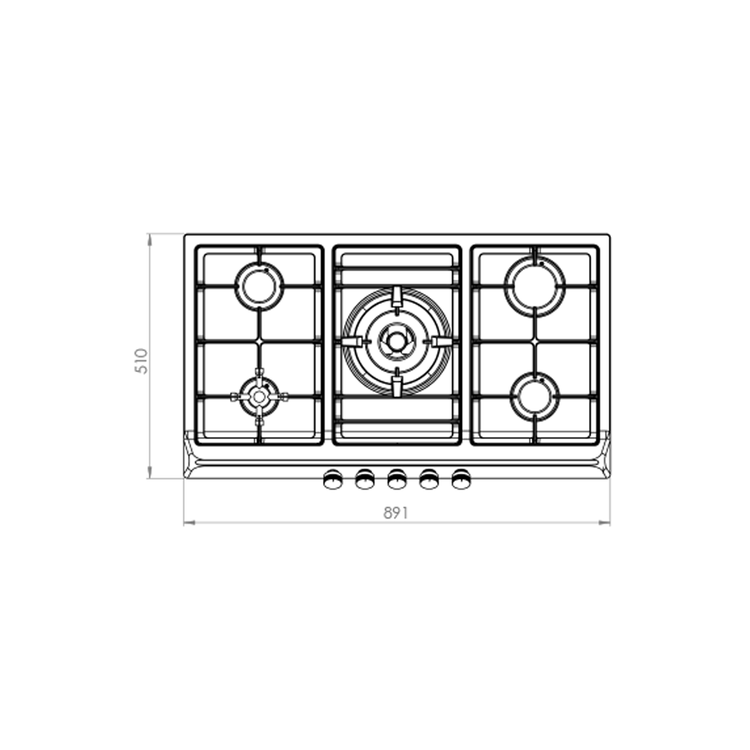 اجاق گاز کن مدل ISD50۵ استیل