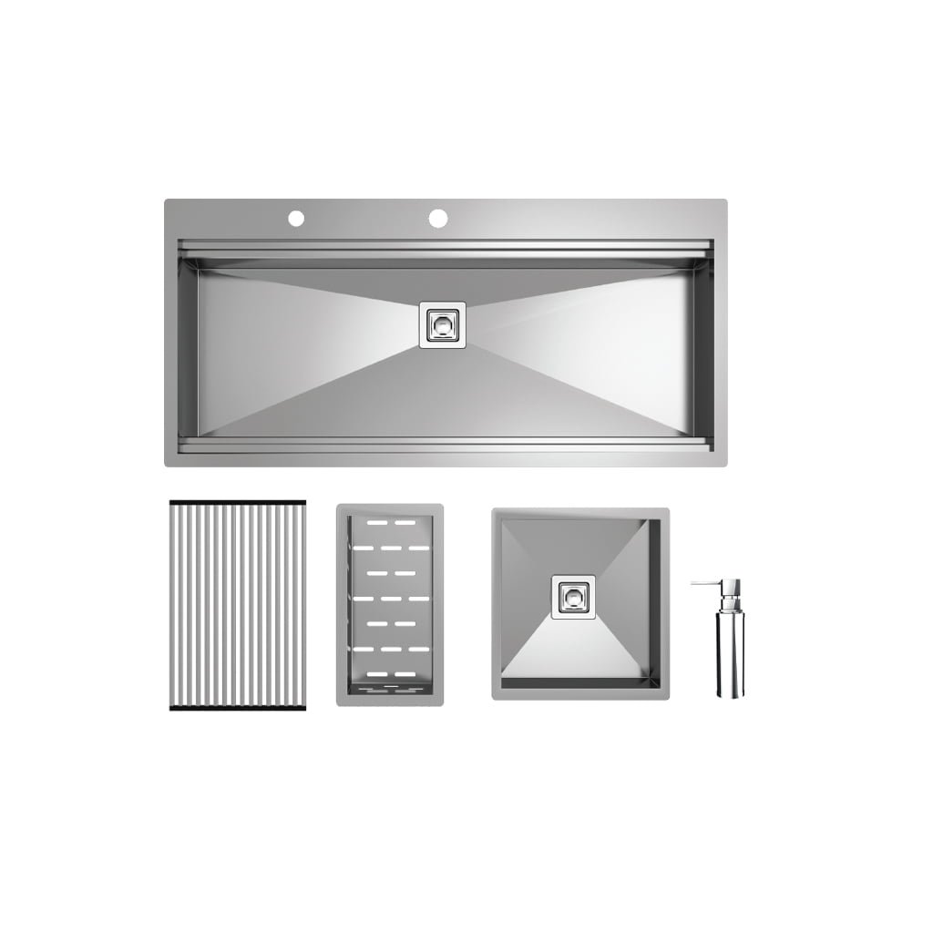 سینک کن استیل توکار مدل BCN 304-104+شیر آبشاری