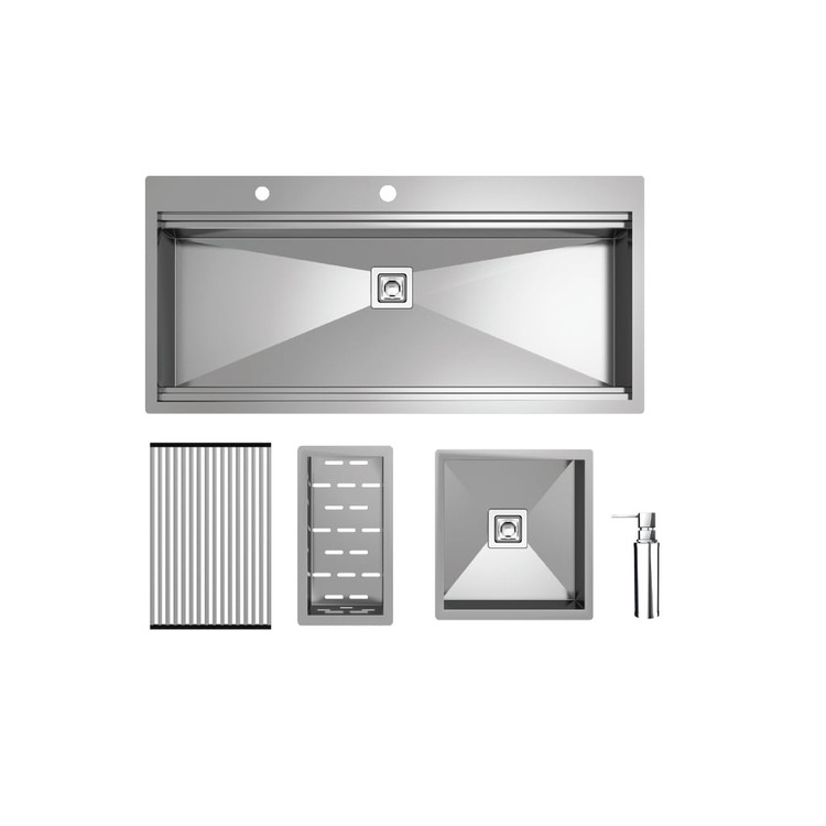 سینک کن استیل توکار مدل BCN 304-104+شیر آبشاری