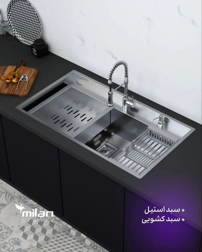 سینک 4090S02 توکار استیل میلان